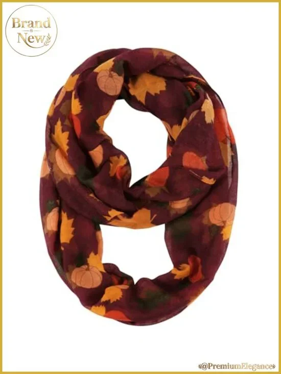 Polyester Infinity Loop Scarf Fall Print Circle Scarf Head Wrap Women