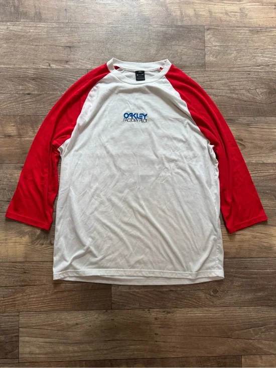 Vintage Oakley Factory Pilot Motocross Raglan Baseball Shirt