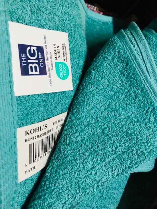 2 - The Big One Solid Bath Towel - 30” X 54” - Light Teal