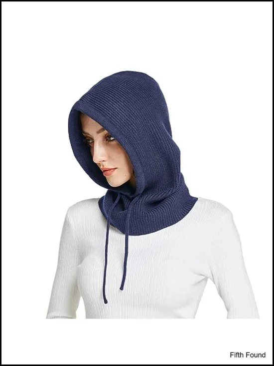 Winter Hooded Scarf Balaclava Knit Beanie Hat Thermal Blend