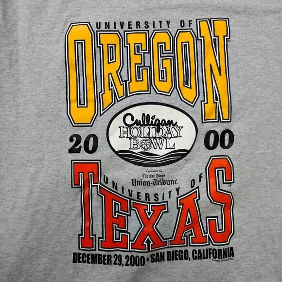 Vintage Holiday Bowl 2000 Oregon Ducks Texas Longhorns T-Shirt