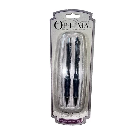 Optima Signature Series‎ Verve Ballpoint Pen and 0.5mm Pencil Set Black 10308