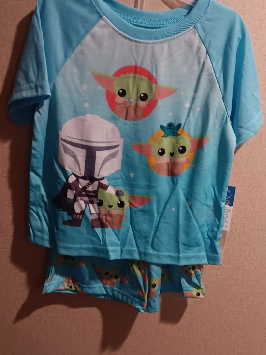 Star Wars 🦄 Light Blue Kids Pajama Set with The Child & Mandalorian