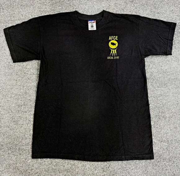 AFGE Local 3197 Union Made USA Mens Large Black Graphic T Shirt I Am The Future