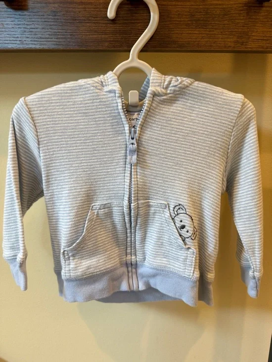 Carter's Baby Boys Blue Hoodie Jacket Size 6 Months