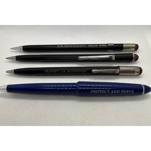 Vintage U.S. Government Pens Pencil Lot‎ Wearever Scripto Delva Set Police Promo