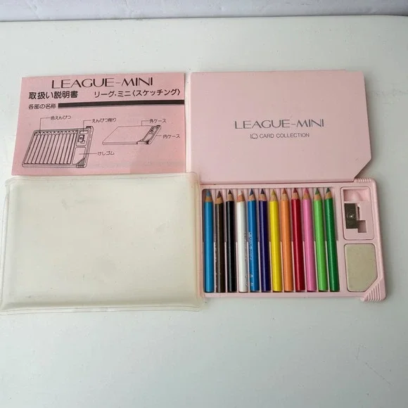Vintage League-Mini Card Collection Sketching Set 12 Pencils Sharpener Eraser B-