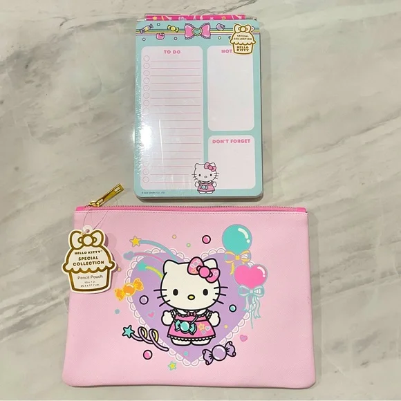 NEW‎ Sanrio Hello Kitty Special Collection Pencil Pouch Notepad and Pen Set Pink