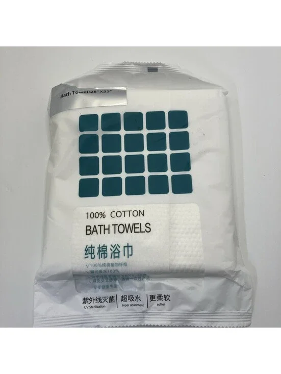 Disposable 100% cotton Bath Towel and Face Towel set for Travels - NEW