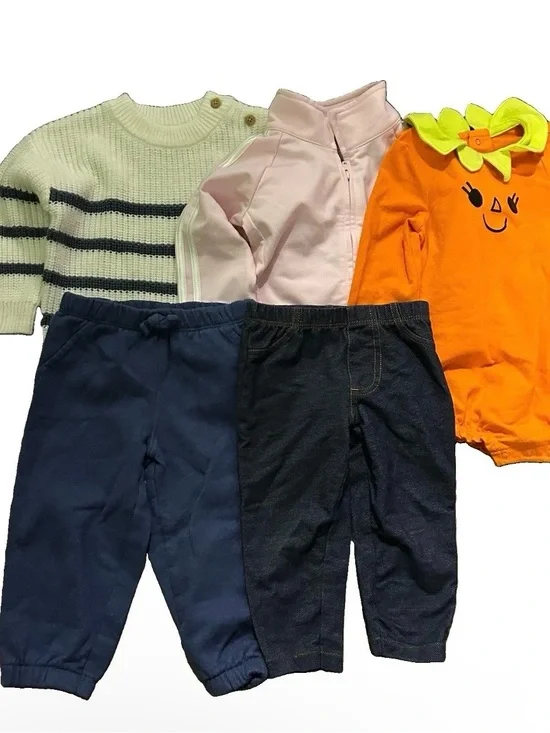 Baby Girl Fall Winter Clothing Sweater Pants Pumpkin Size 9-12 Months Adidas