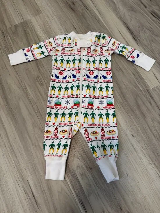 Hanna Andersson Elf HannaJams Zip Sleeper 0-3 Month Holiday Raised by Elves
