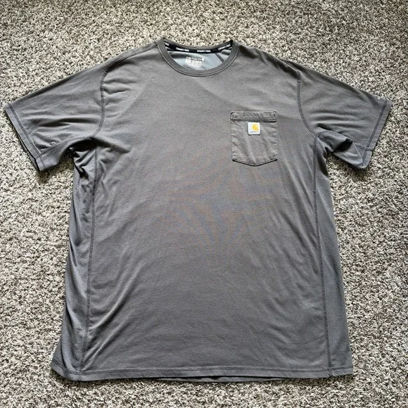Carhartt Force Relaxed Fit Short Sleeve Gray T Shirt Mens 2XLT Tall Workwear