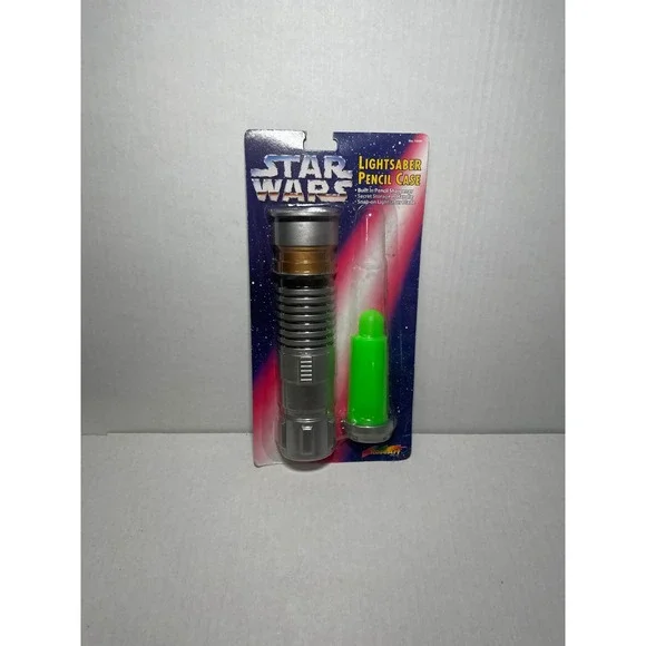 Vintage 1997 RoseArt‎ Star Wars Lightsaber Pencil Case Green Blade New 1669
