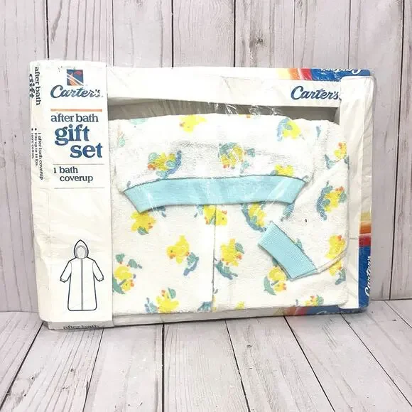 Vintage Carter’s Baby After Bath Coverup 100% Cotton Ducks Print NOS 18 Lbs