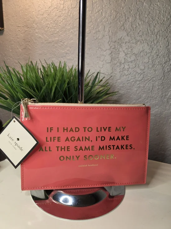 Kate Spade Coral Zip Pencil Pouch Only