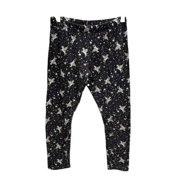 Carter Kids Pants Girls Black Pink White Unicorns Stars Print 14 Elastic Waist