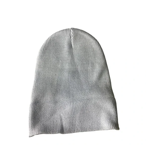 Victoria's Secret Light Gray Ribbed Knit Beanie Hat One‎ Size NWT