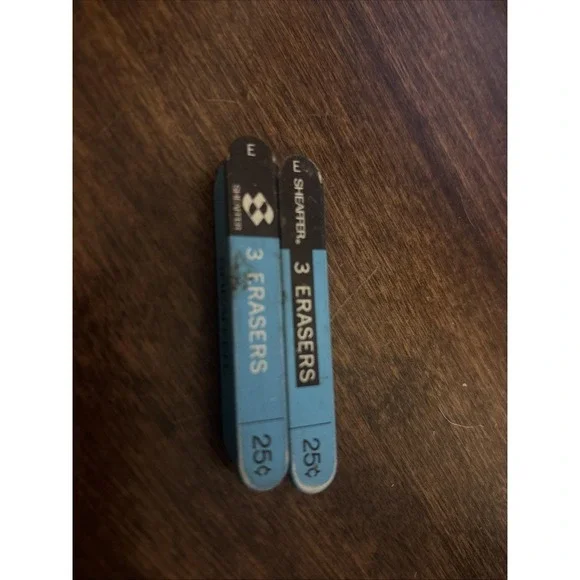 Vintage SHEAFFER's Pen Co ERASERS TIN Advertising Set Of 2‎