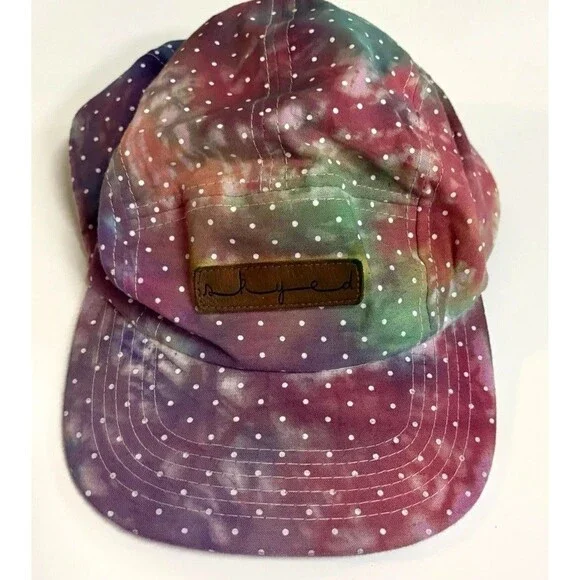 Plyed Women's Adjustable Baseball Cap Cotton Canvas Polka Dot Logo Purple
