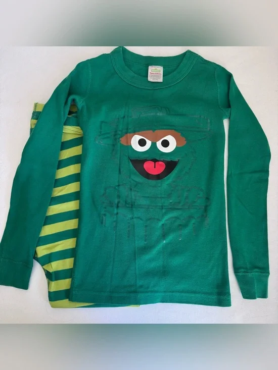 Hanna Andersson X Sesame Street Oscar The Grouch Pajamas Size 6-7 Years