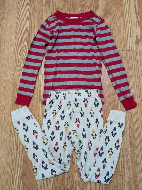 Hanna Andersson Long John Pajamas Gnomes Stripes 110 5 Organic Cotton