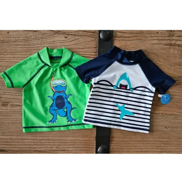 Carter's Rash Guard Swim Shirt Bundle sz 3m New