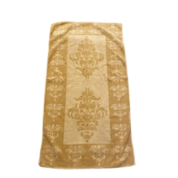 Vintage Fieldcrest‎ Bath Towel Harvest Gold Tan Imperial Collection Retro Cotton