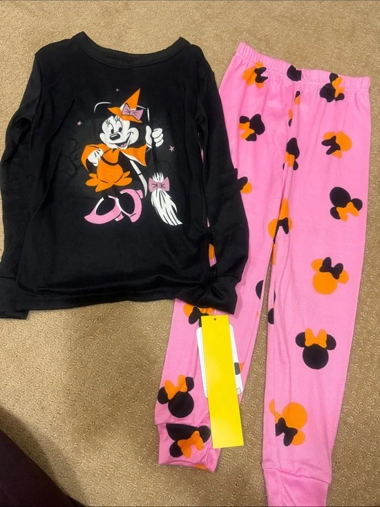 Disney Minnie Mouse Witch Pajama Set - Black & Pink