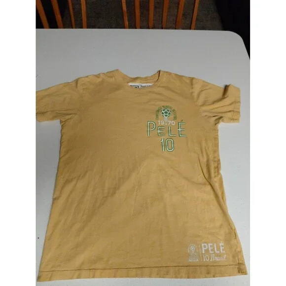 Roots of Fight Pele Brazil Brasil Soccer Double Sided T Shirt Men's Adult Large