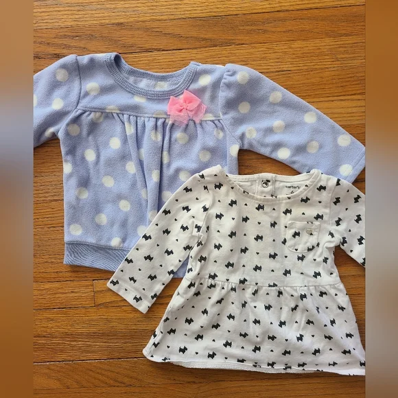 bundle of 2 carters long sleeve shirts 6m