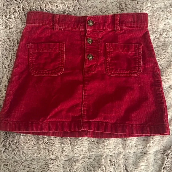 Carter's Red‎ Corduroy Skirt for Kids 7/7A adjustable waistband, 2 pockets Y2K