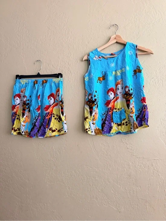 Kids Blue Princess-Themed Pajama Set