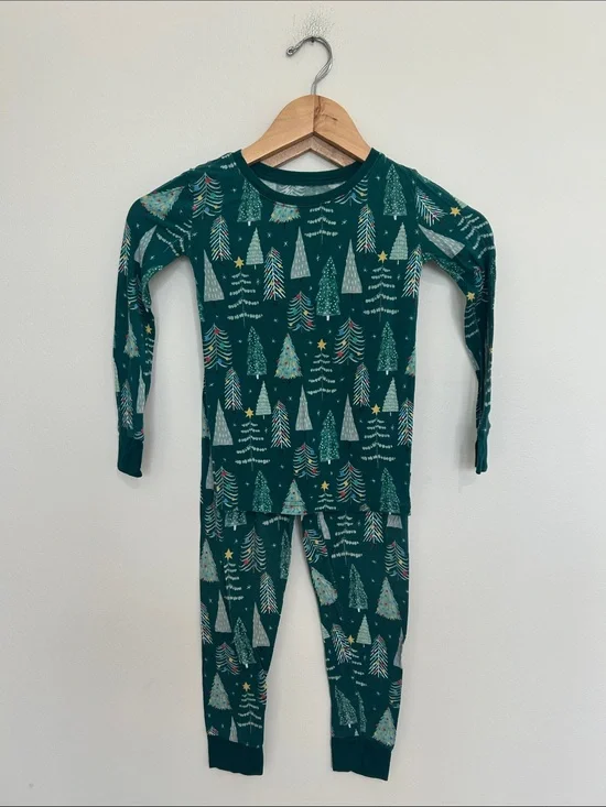 Little Sleepies Twinkling Trees Christmas Bamboo Pajama Set Size 5/6