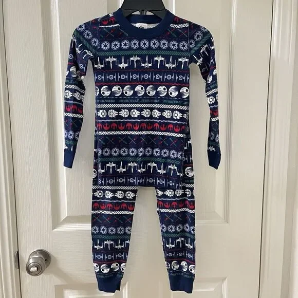 Hanna Andersson Star Wars Holiday Fair Isle 2-Pc Long John Pajamas Size 110 US 5