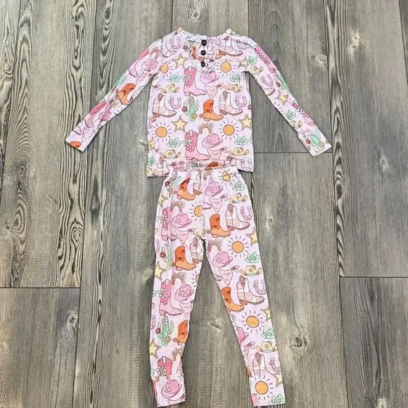 Gigi & Max Western-Cowgirl Print Pajama Set