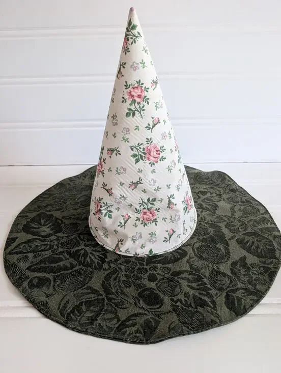 Handmade Upcycled Floral Whimsy Floppy Witch Hat - 22