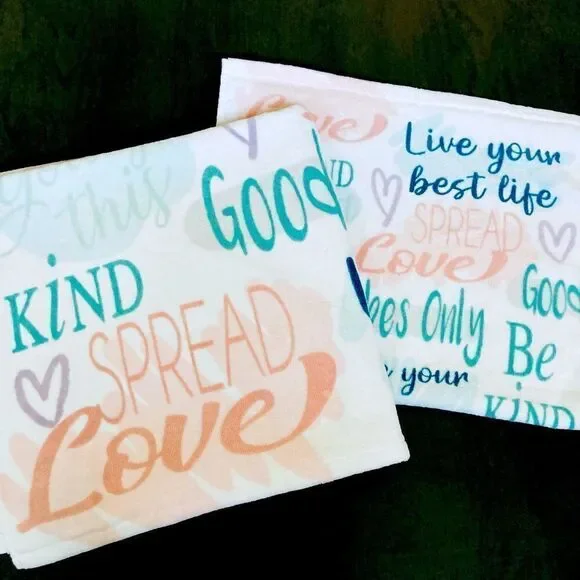 NWT Spa Bath Towels Inspirational Words Set