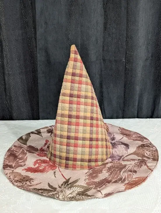 Handmade Upcycled Fall Floral Whimsy Floppy Witch Hat - 4