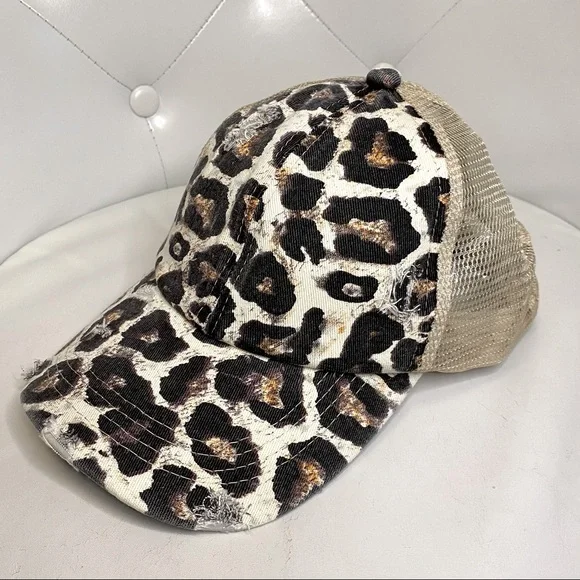 NWOT Leopard Mesh Baseball Cap/Hat Strappy Back