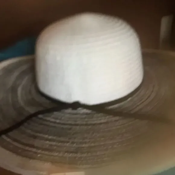 White and gray floppy hat New With Tags
