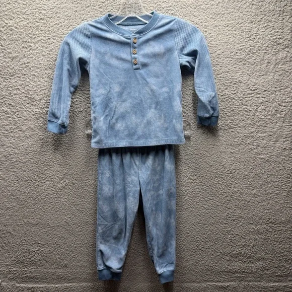Carters Pajama Set Toddler Boy Size 4T Blue Long Sleeve & Pants PJ Set Boy Sz 4T