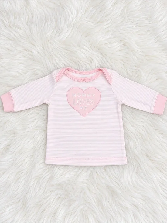 Carter's Light Pink 'Mommy Loves Me' Long-Sleeve Baby Tee