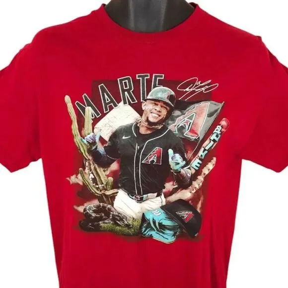Ketel Marte T Shirt Mens Size Medium Red Arizona Diamondbacks MLB Baseball