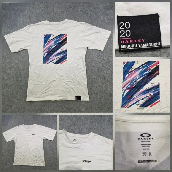 Oakley Shirt Mens XL White Meguru Yamaguchi Abstract Art Graphic 2020 Tee‎
