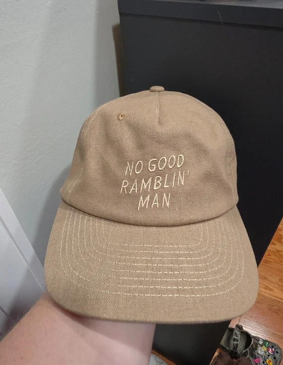 'No Good Ramblin' Man' Embroidered Hat