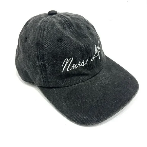 Nurse Life Nissi Caps Denim Grey Washed and White Unisex Adjustable Hat/Cap