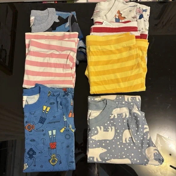 Hanna Andersson Pajama Bundle Striped Graphic 8-14‎ Shorts Short Sleeve