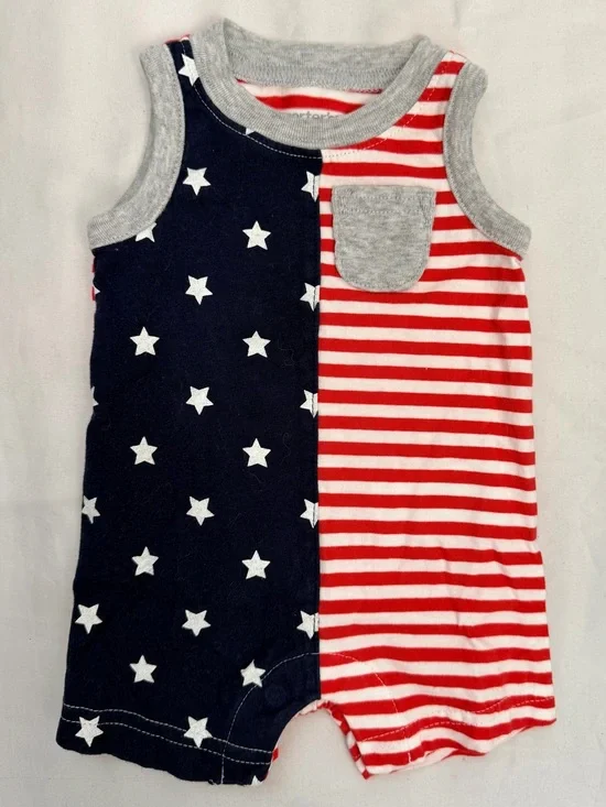 Baby Sleeveless Stars & Stripes Romper