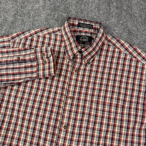 BD Baggies Mens Button Down Shirt Large Vintage Chatham Cloth Plaid Hong Kong