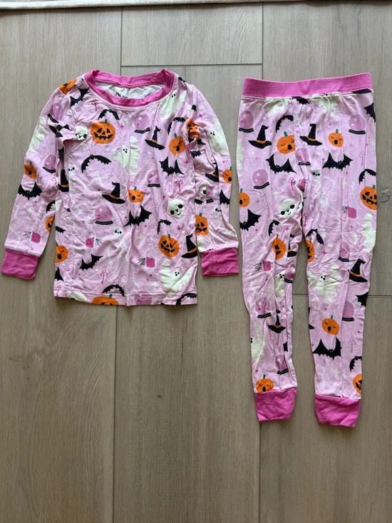 Little Sleepies Pink Glowing Ghouls Halloween Pajama Set - Glow in the Dark!